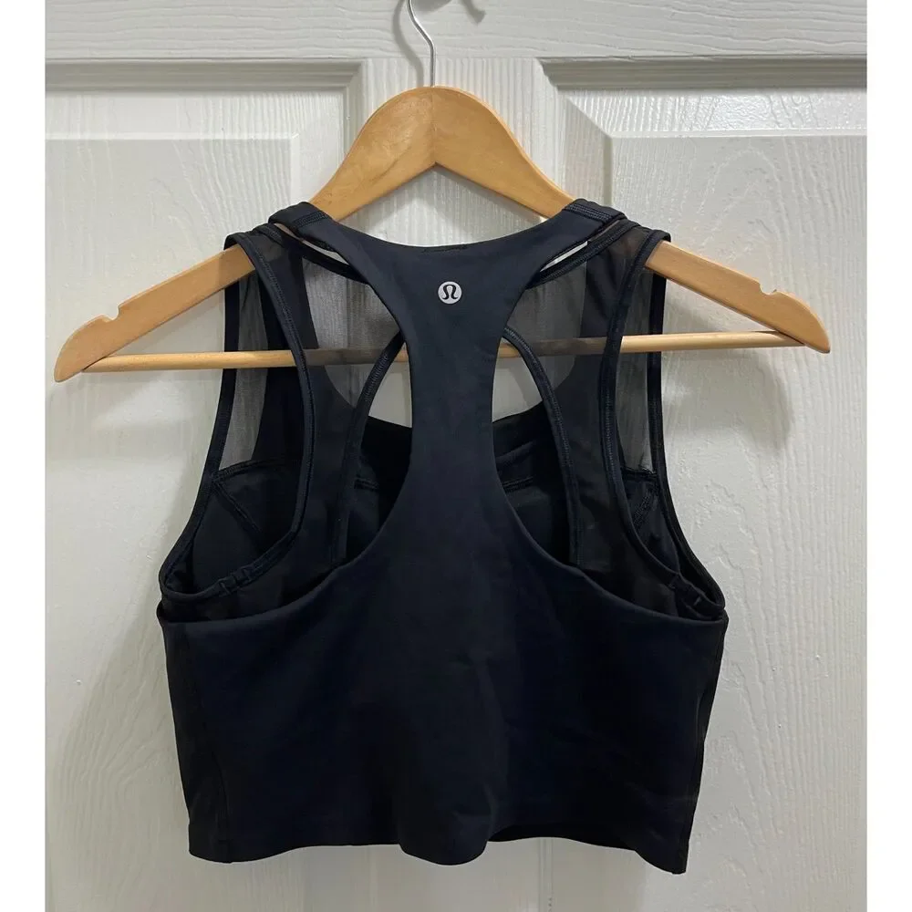 Lululemon Break Free Tank Size 6 Nulux Medium Support Black Activewear